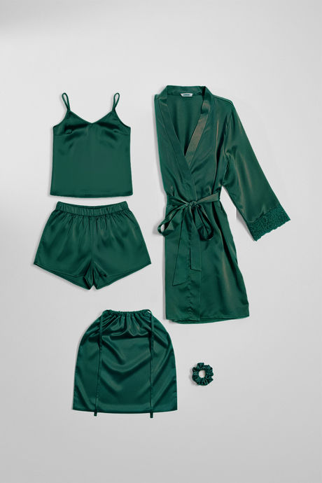 Zivame Luxe Satin 5 Pc Sleep Set - June Bag — image 2